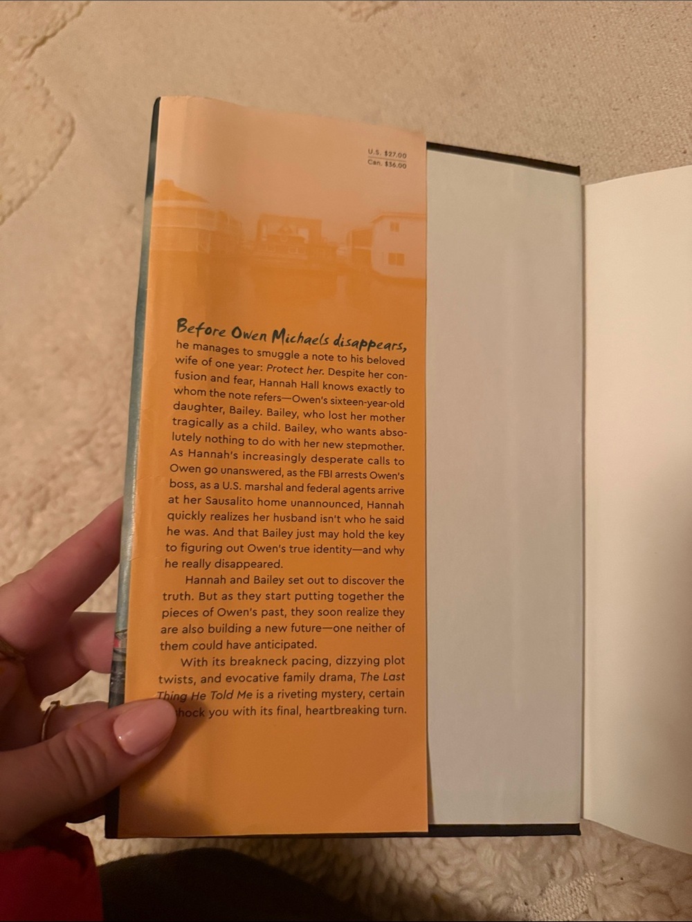 The Last Thing He Told Me - Yellow Spine Paperback - Picture 4 of 5